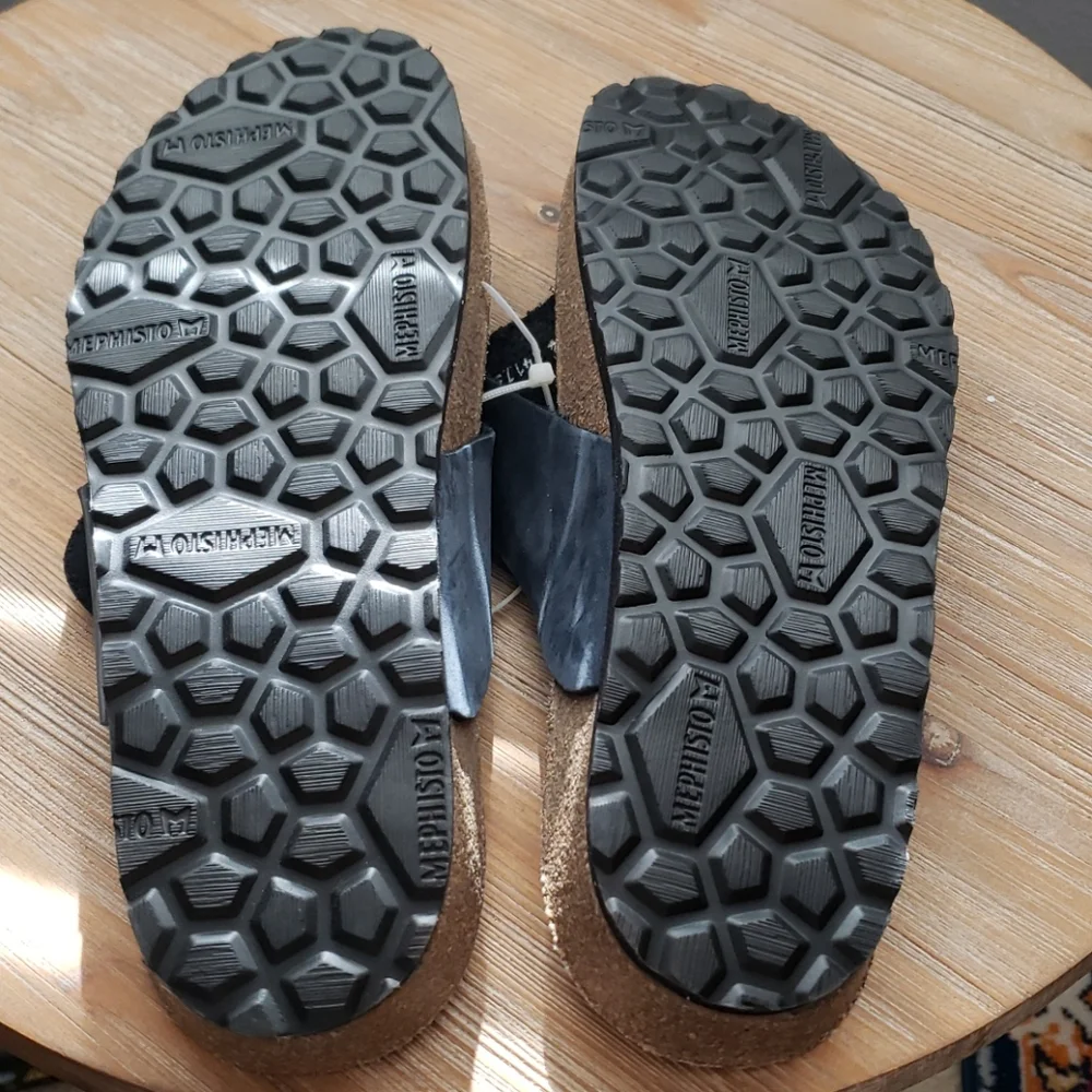 Mephisto Natalia Nubuck Leather Sandal Navy
